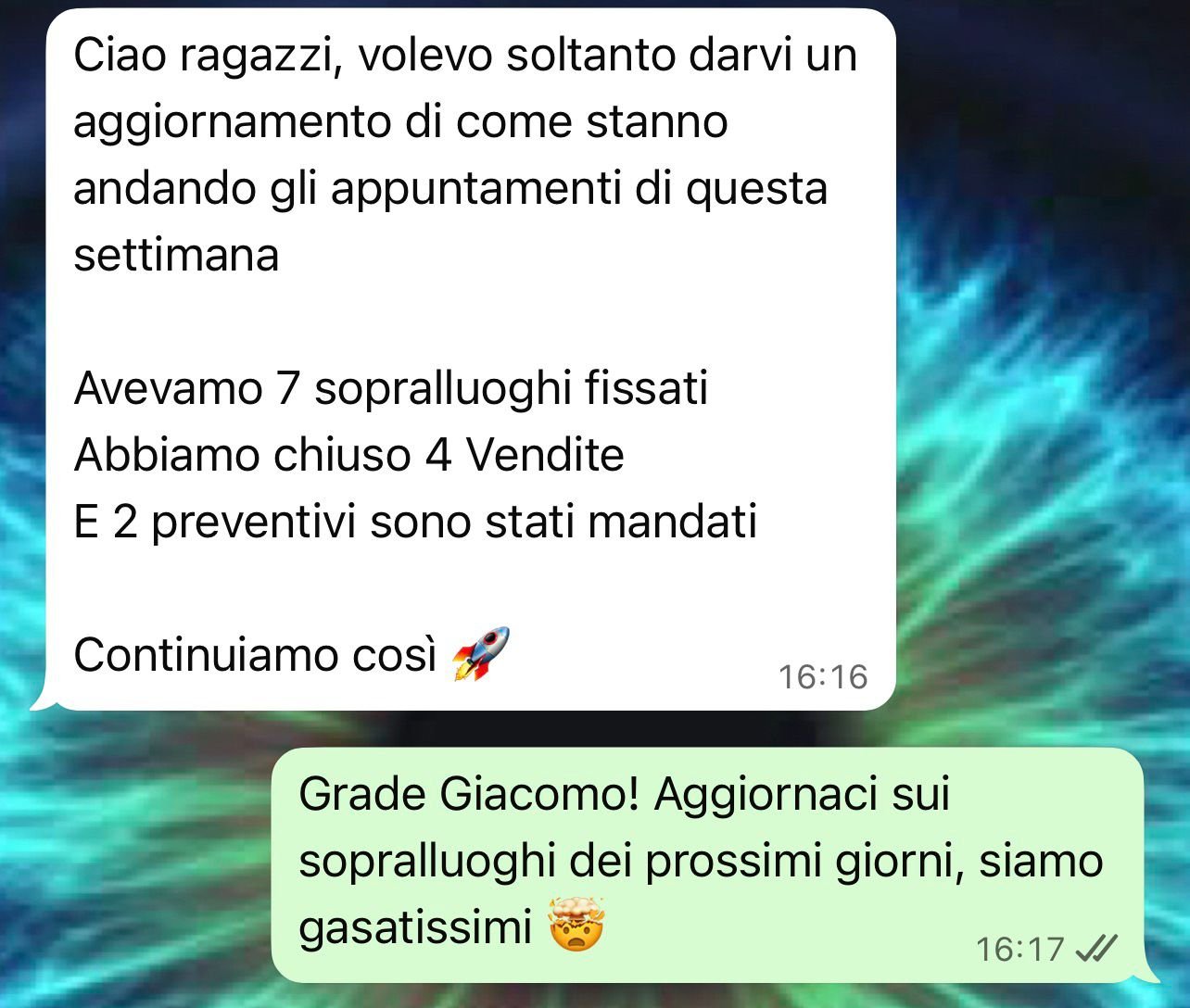 Testimonianza WhatsApp cliente ViralClub 5