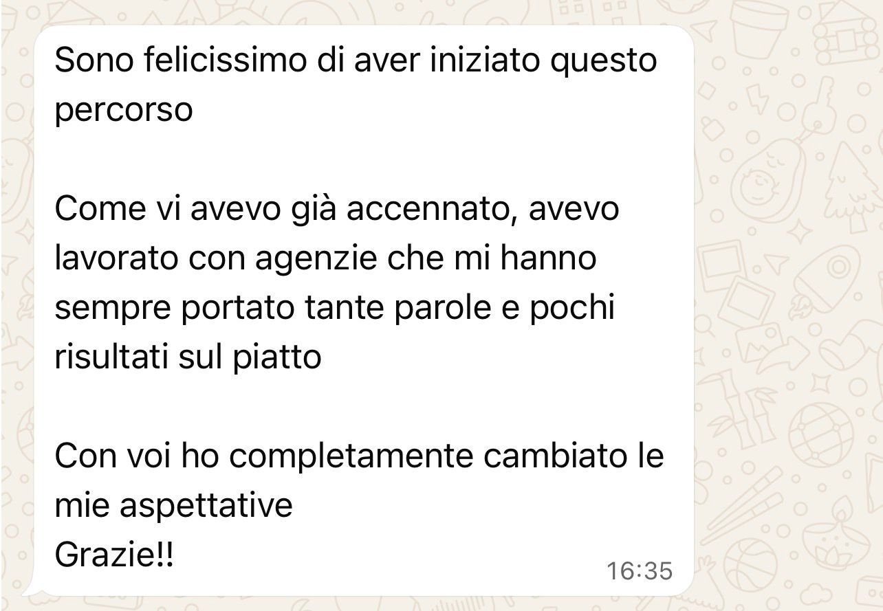 Testimonianza WhatsApp cliente ViralClub 1