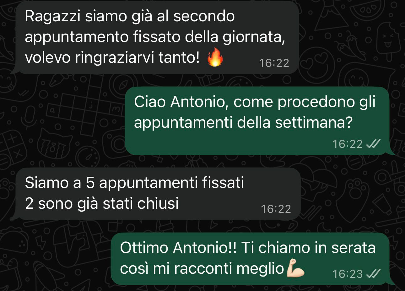 Testimonianza WhatsApp cliente ViralClub 2